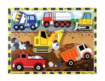 Melissa&Doug Ahşap Tombul Yapboz - İnşaat Araçları