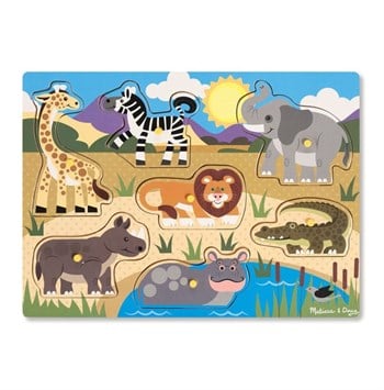 Melissa&Doug Ahşap Tutmalı Yapboz - Safari (Yeni)