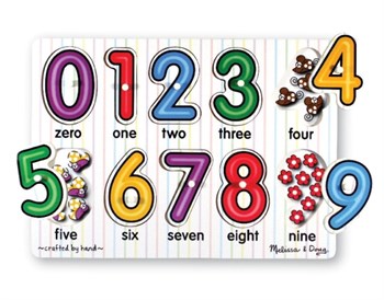Melissa&Doug Ahşap Tutmalı Yapboz - Sayılar