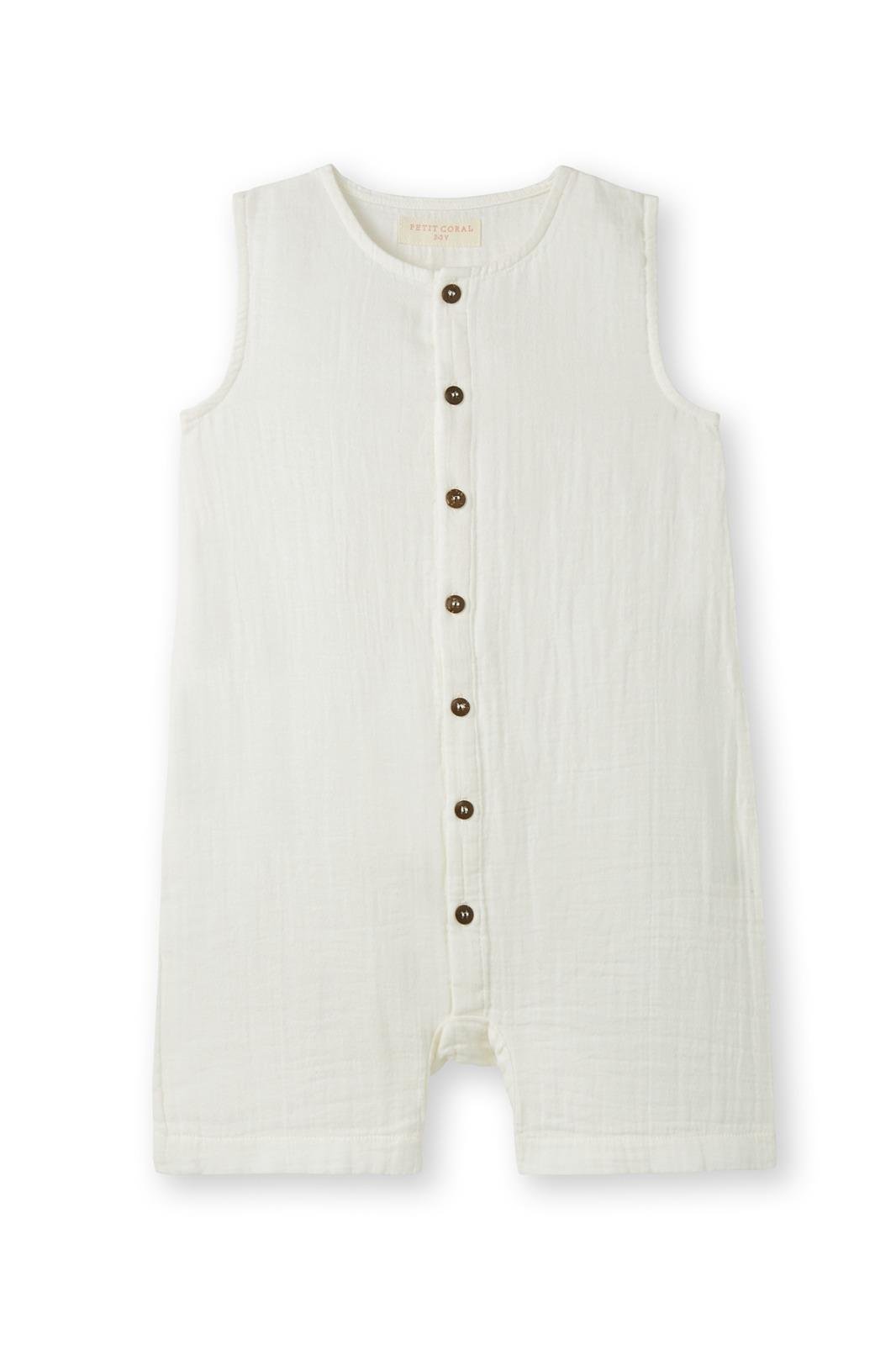 PTC.024Petit Coral Ekru Kolsuz Romper