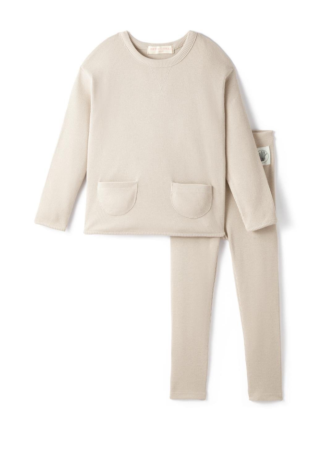 PTC.019Petit Coral Bej Pamuklu Kaşkorse Takım