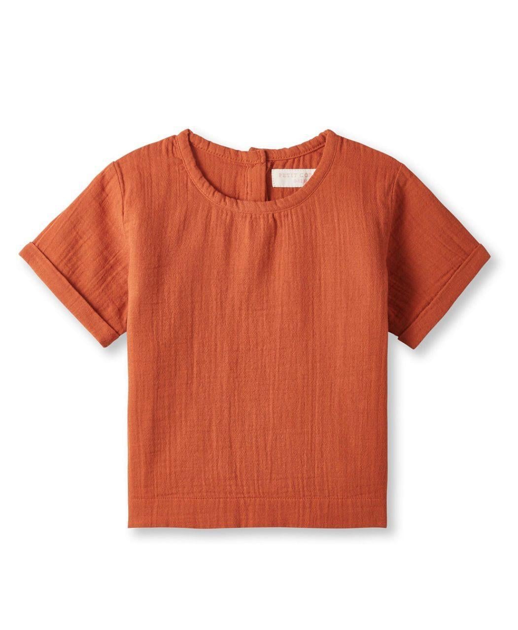 PTC.037Petit Coral Kiremit Kısa Kol Üst