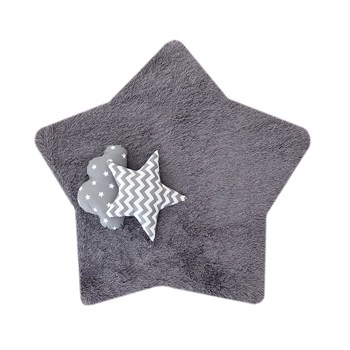 Pure Module Gri Yıldız Peluş Halı