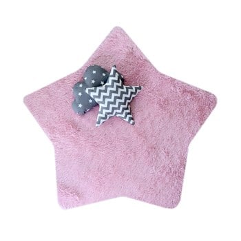 Pure Module Pembe Yıldız Peluş Halı