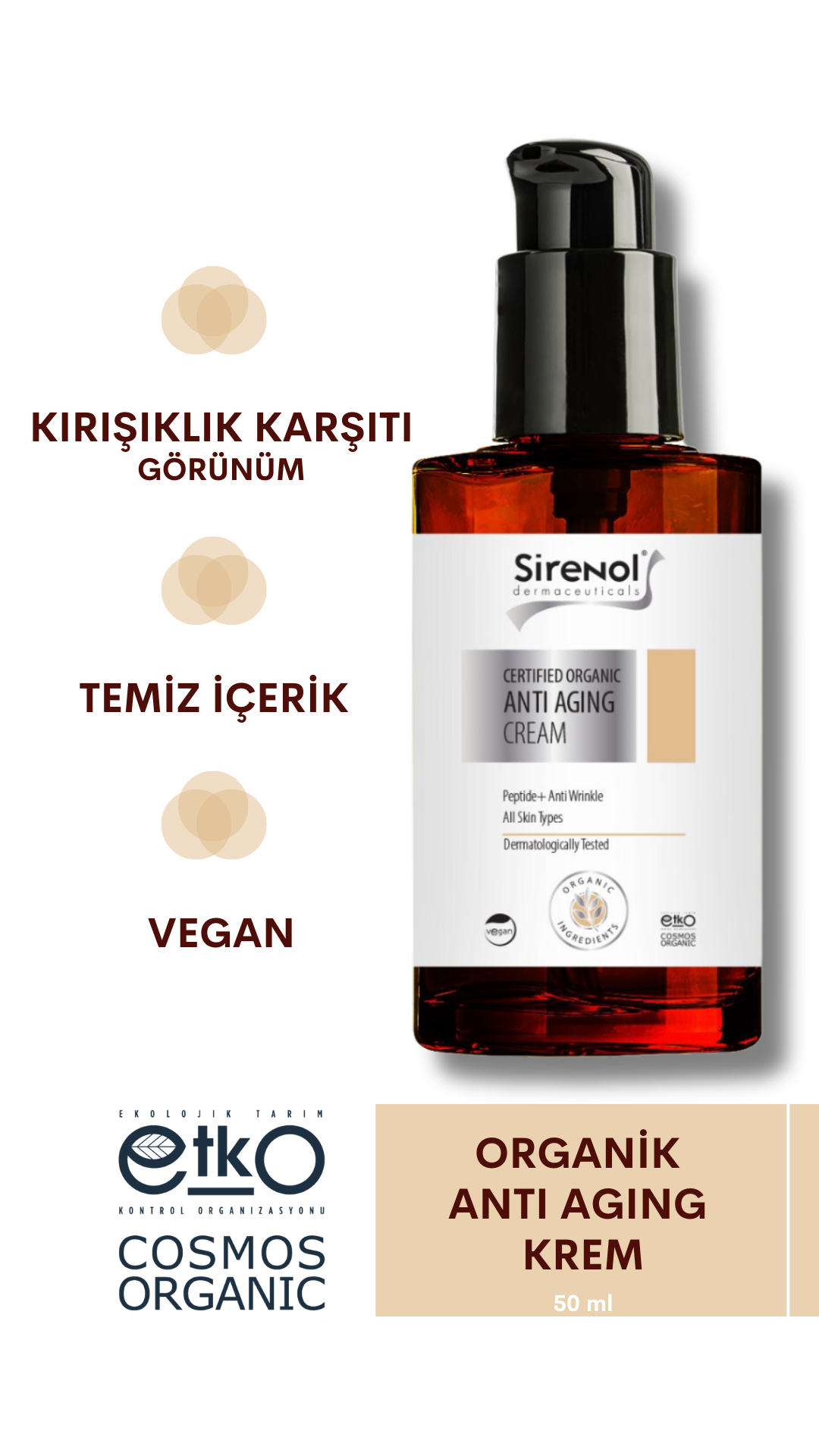 S231Sirenol Organik Anti Aging Yüz Kremi 50 Ml