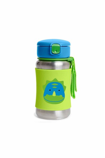 Skip Hop Pipetli Paslanmaz Çelik Suluk Dino