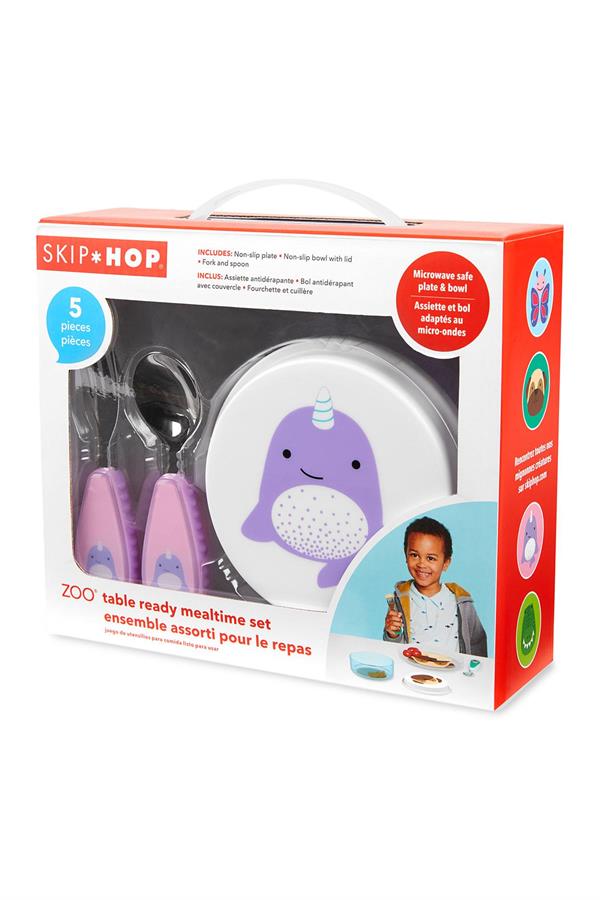 SKP.9N582610Skip Hop Zoo Tabak Kase Çatal Kaşık Seti Narwhal