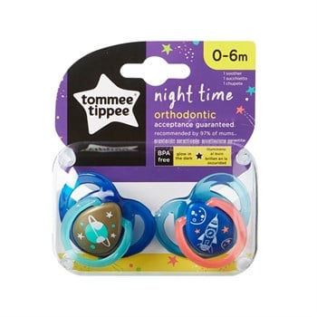 Tommee Tippee 2x Gece Emzik 0-6 Ay