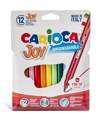 Carioca Joy Keçeli Boya Kalemi-Super Yıkabanilir 12'Li
