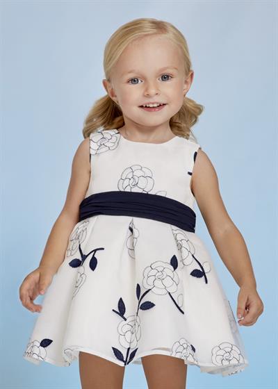 23Y.ABL.5002.002Abel Lula Kız Bebek Çiçek İşlemeli Organze Elbise