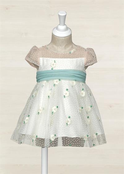 23Y.ABL.5008.004Abel Lula Kız Bebek Çiçek İşlemeli Tül Elbise