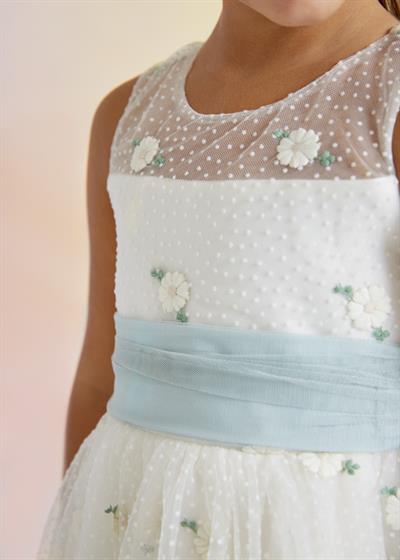 23Y.ABL.5035.004Abel Lula Kız Çocuk Çiçek İşlemeli Tül Elbise