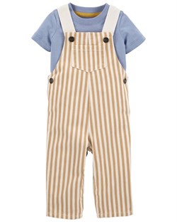 Carters Erkek Bebek 2'li Çizgili Askılı Tulum ve Tişört Set