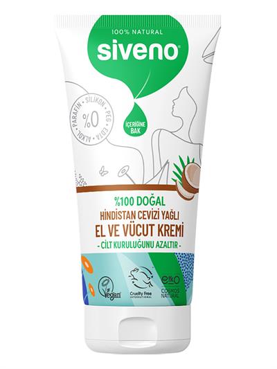 SVN.030Siveno %100 Doğal El ve Vücut Kremi – Hindistan Cevizi 50ml