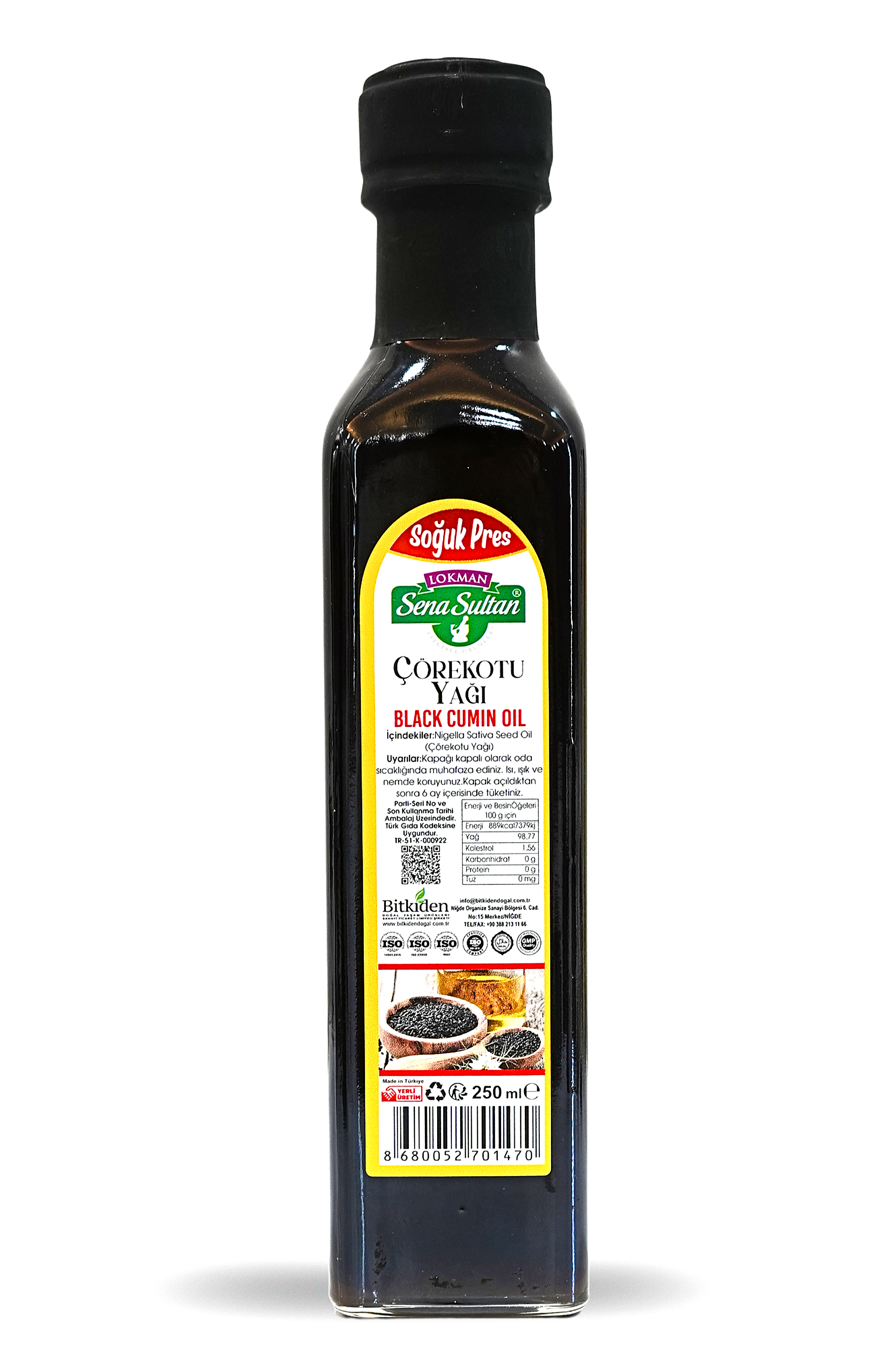 Çörek Otu Yağı 250 ml Soğuk Pres