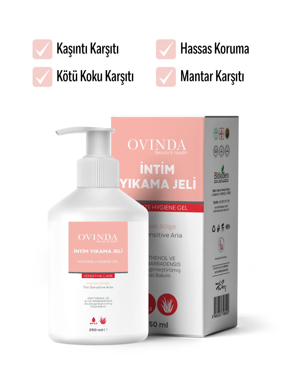 Ovinda Genital Bölge Temizleme Jeli - İntim Jel 250ml