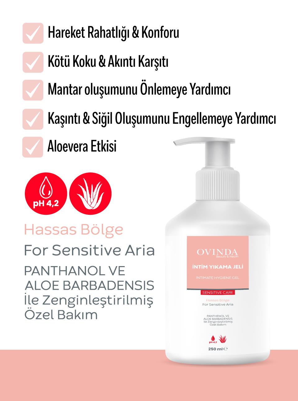Ovinda Genital Bölge Temizleme Jeli - İntim Jel 250ml