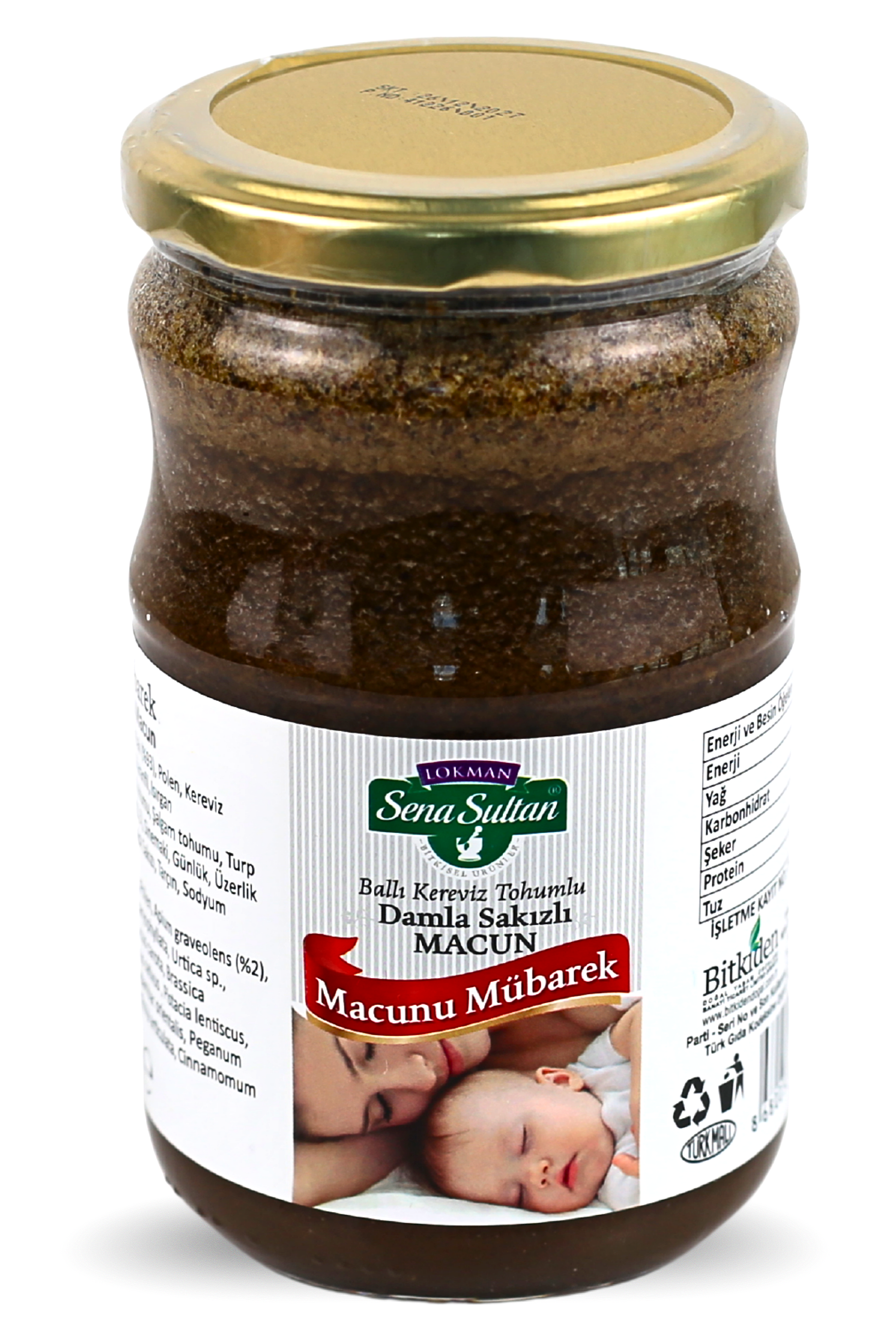 Glikozsuz Ballı Kereviz Tohumlu Damla Sakızlı Macun - Macunu Mübarek 800 Gr.