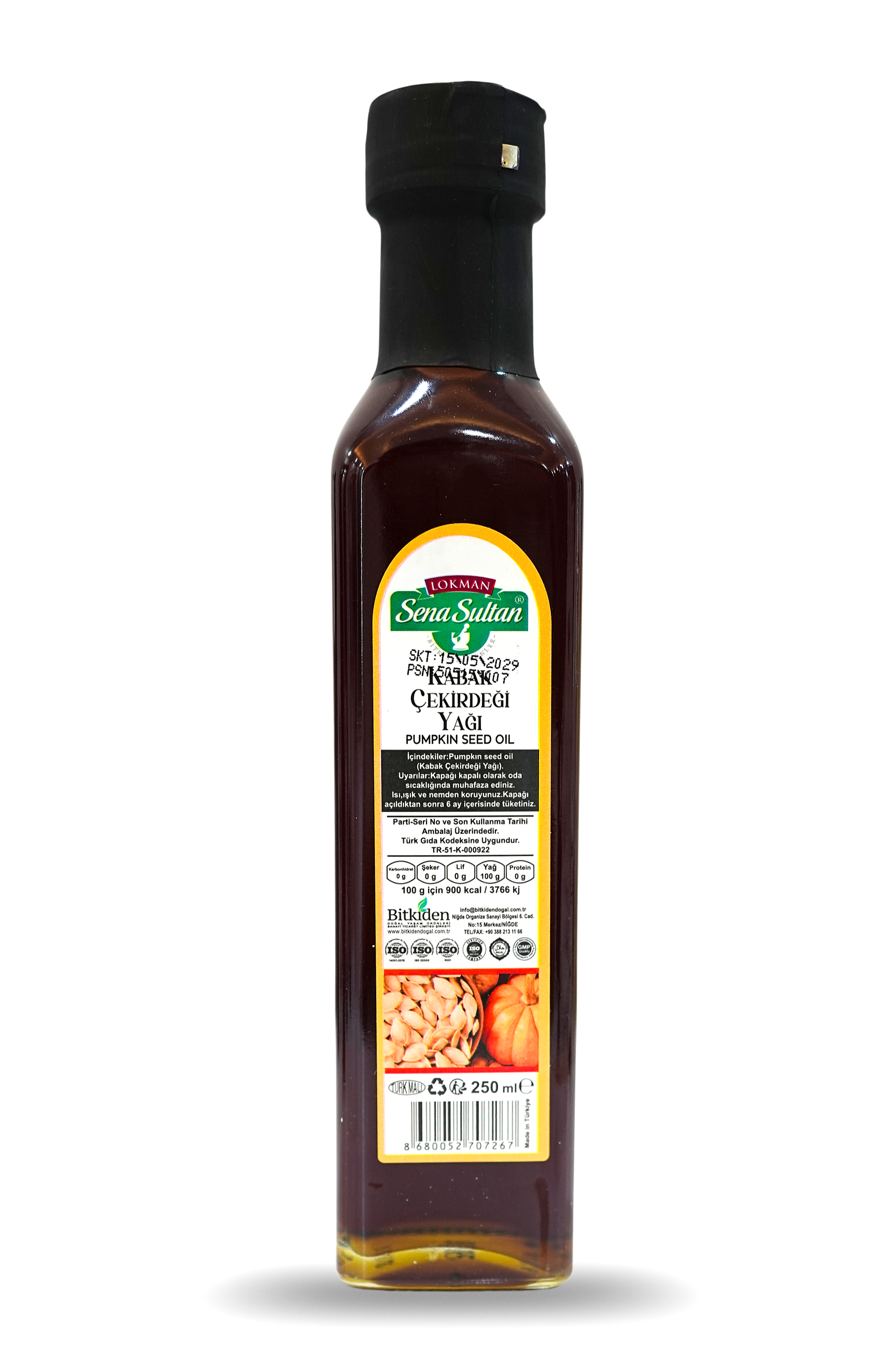 Kabak Çekirdeği Yağı 250 ml Soğuk Pres