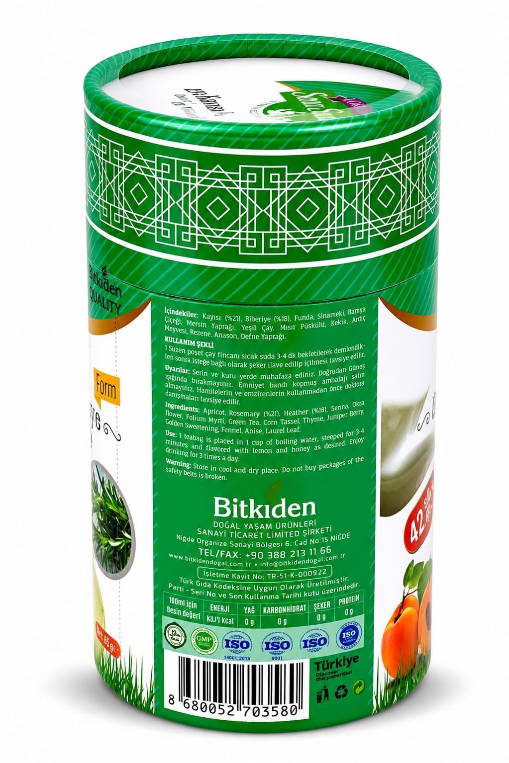 Kayısı Biberiye Form Çayı 42 Süzen Poşet 65 gr