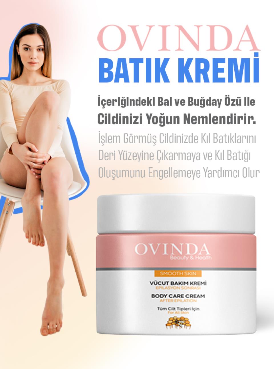 Ovinda Epilasyon Ve Ağda Sonrası Için Onarıcı Yatıştırıcı Cilt Bakım Kremi Batık Kremi 100 ml