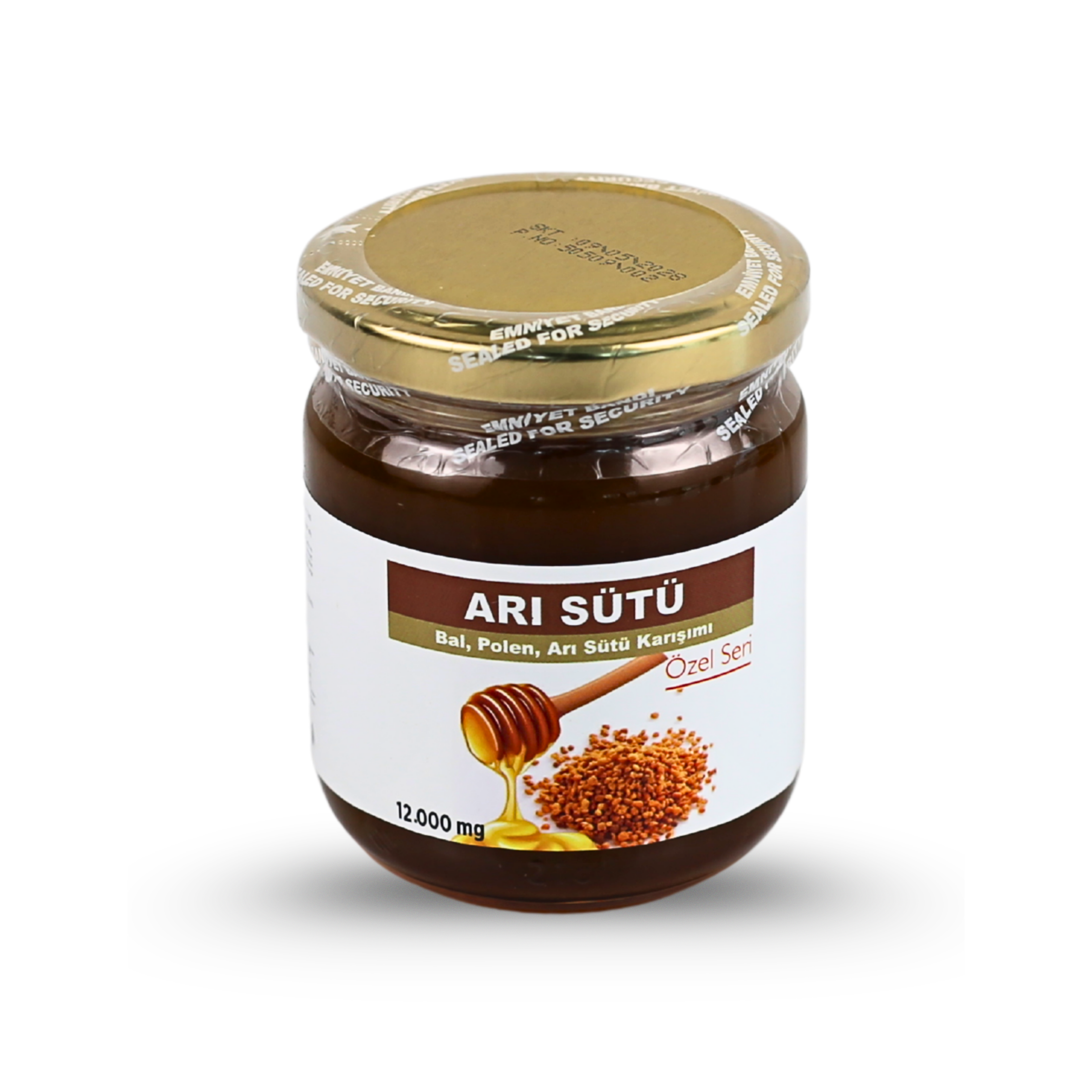 Özel Seri Glikozsuz Bal Polen Karışımlı Arı Sütü (12000 mg) 240 gr.