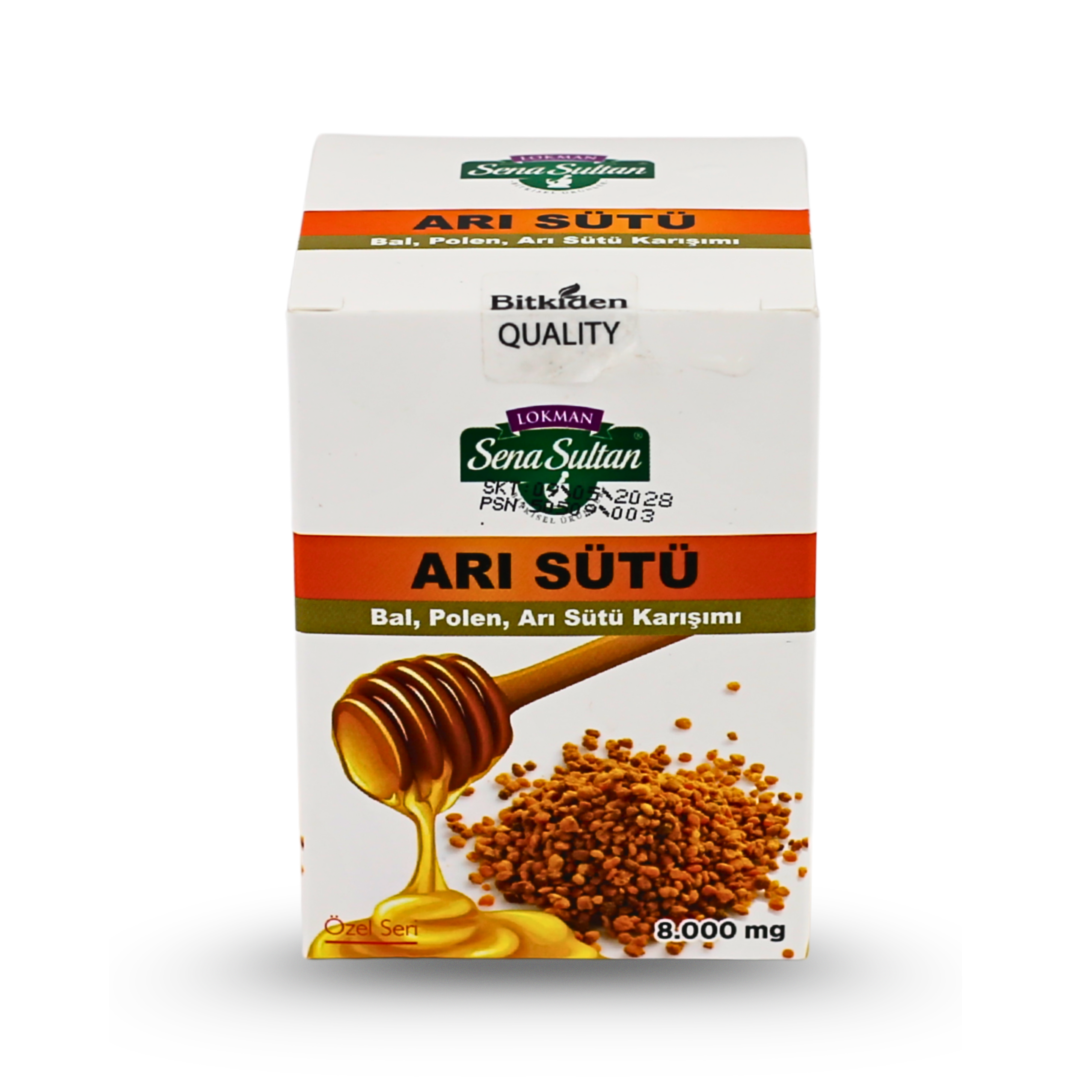 Özel Seri Glikozsuz Bal Polen Karışımlı Arı Sütü (4000 mg) 240 gr.