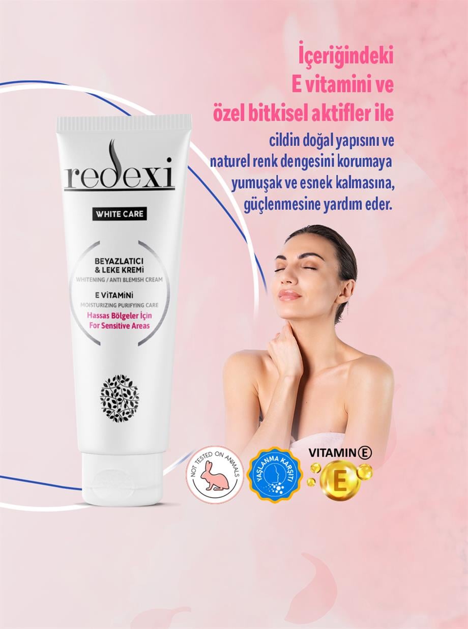 White Care Hassas Bölgeler İçin Beyazlatıcı Leke Kremi E Vitamini Tüm Ciltler 50 ml
