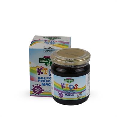 Çocuklara Özel Glikozsuz Bal Polen Pekmez Arı Sütlü Kakaolu Kids Macun 235 gr.