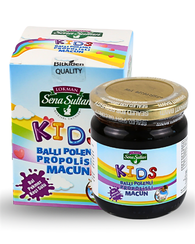 Çocuklara Özel Glikozsuz Bal Polen Pekmez Arı Sütlü Kakaolu Kids Macun 235 gr.