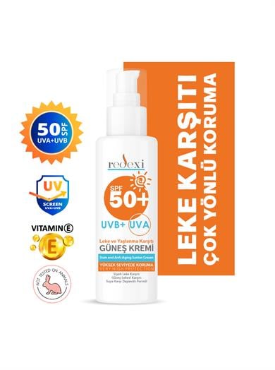 Güneş Kremi Spf 50+ Yüksek Koruma Leke ve Yaşlanma Karşıtı  Tüm Ciltler 100 ml