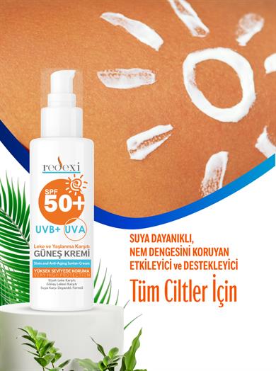 Güneş Kremi Spf 50+ Yüksek Koruma Leke ve Yaşlanma Karşıtı  Tüm Ciltler 100 ml
