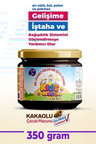 Nlife glikoz içermeyen bal polen pekmez ve arı sütlü kakaolu çocuk macunu - kids macun 350 gr.
