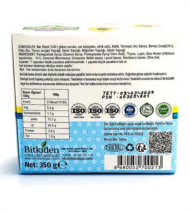 Nar Ekşili Bamya Çiçekli İnsu Macunu 350 Gr