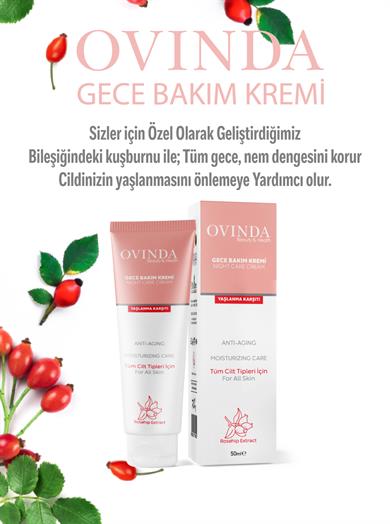 Ovinda Gece Bakım Kremi -  Leke, Yaşlanma & Kırışıklık Karşıtı 50 ml