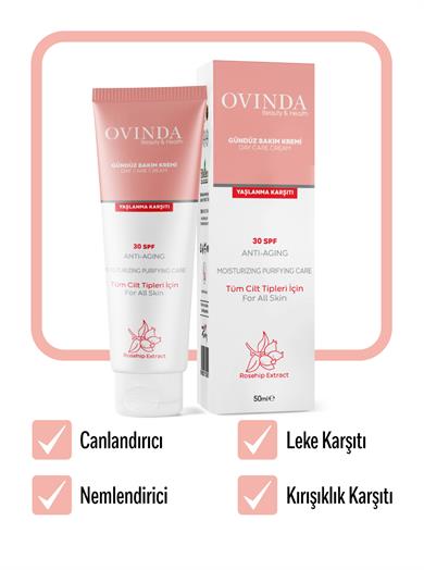 Ovinda Gündüz Bakım Kremi SPF30+ Güneş Koruyucu - Leke, Yaşlanma & Kırışıklık Karşıtı 50 ml