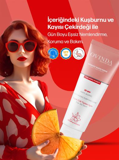 Ovinda Gündüz Bakım Kremi SPF30+ Güneş Koruyucu - Leke, Yaşlanma & Kırışıklık Karşıtı 50 ml