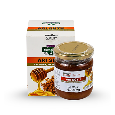 Özel Seri Glikozsuz Bal Polen Karışımlı Arı Sütü (4000 mg) 240 gr.