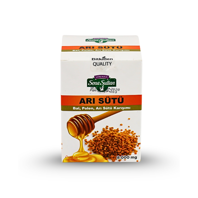 Özel Seri Glikozsuz Bal Polen Karışımlı Arı Sütü (8000 mg) 240 gr.