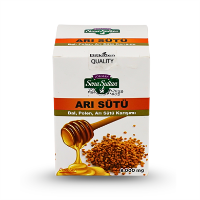Özel Seri Glikozsuz Bal Polen Karışımlı Arı Sütü (4000 mg) 240 gr.