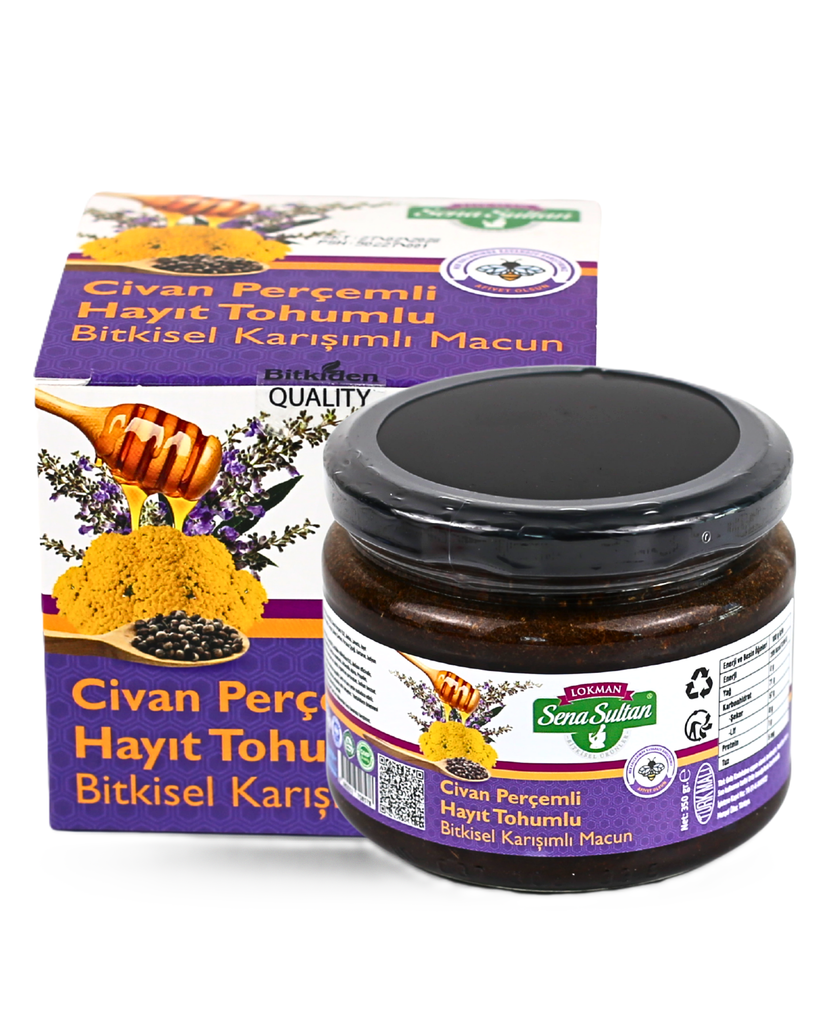 Ballı Polenli Civan Perçemli Hayıt Tohumlu Macun  350 Gr