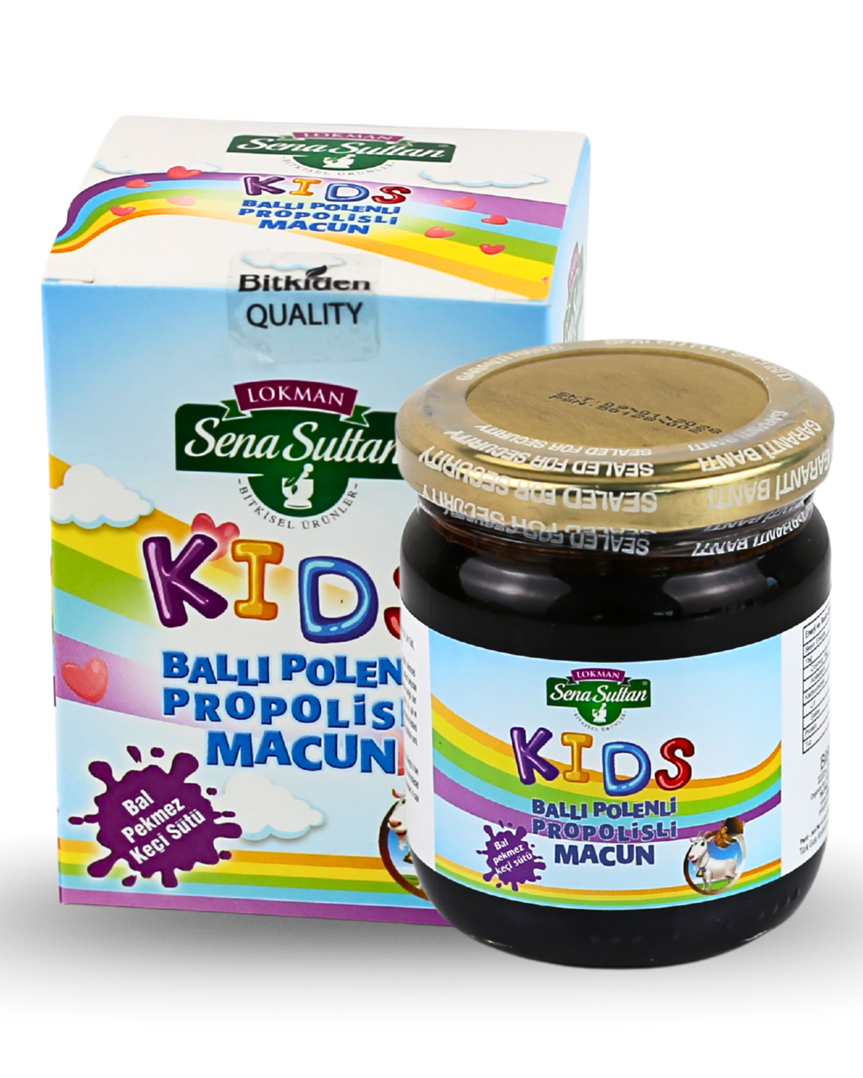 Çocuklara Özel Glikozsuz Bal Polen Pekmez Arı Sütlü Kakaolu Kids Macun 235 gr.