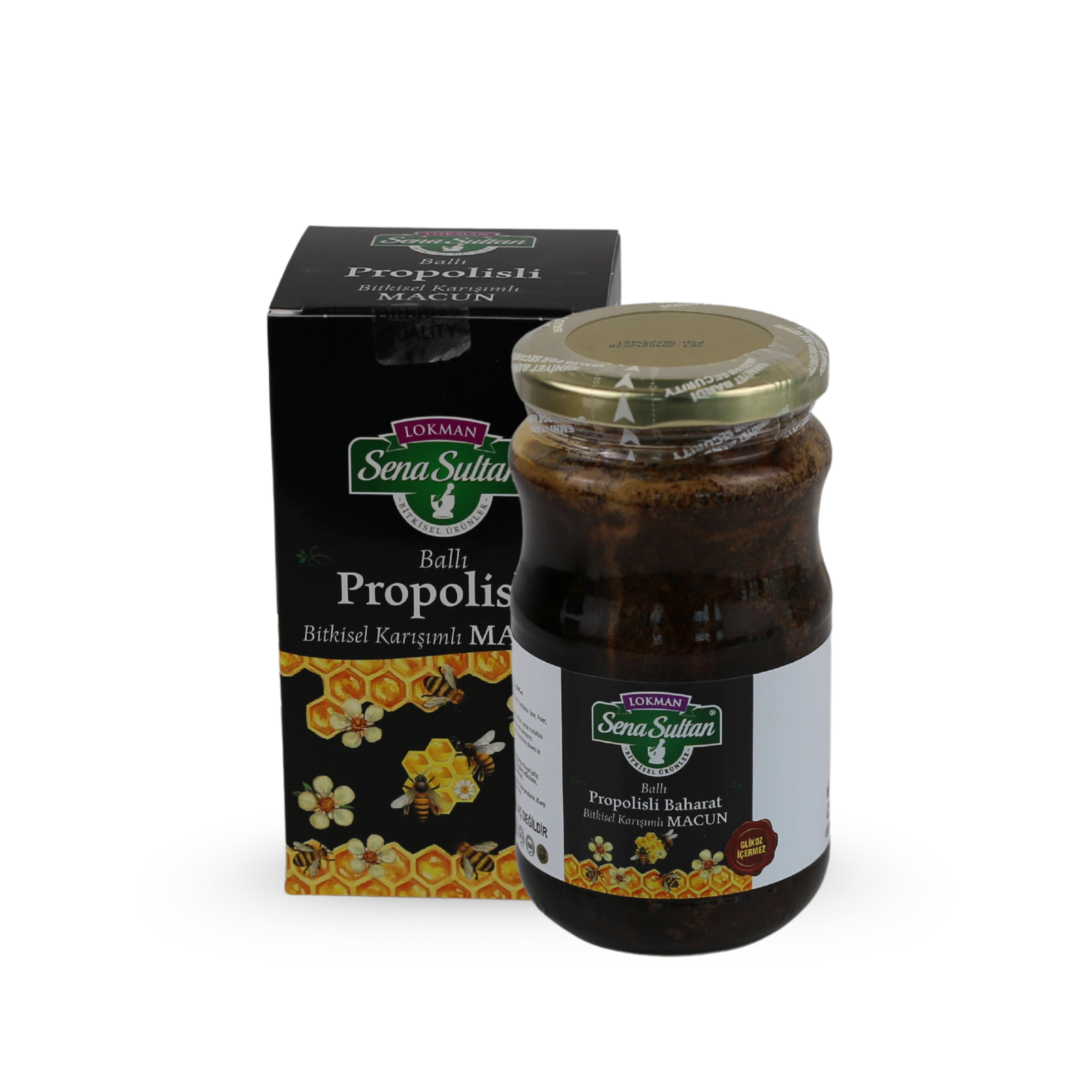 Glikozsuz Ballı Propolisli Baharat Bitkisel Karışımlı Macun  420 gr