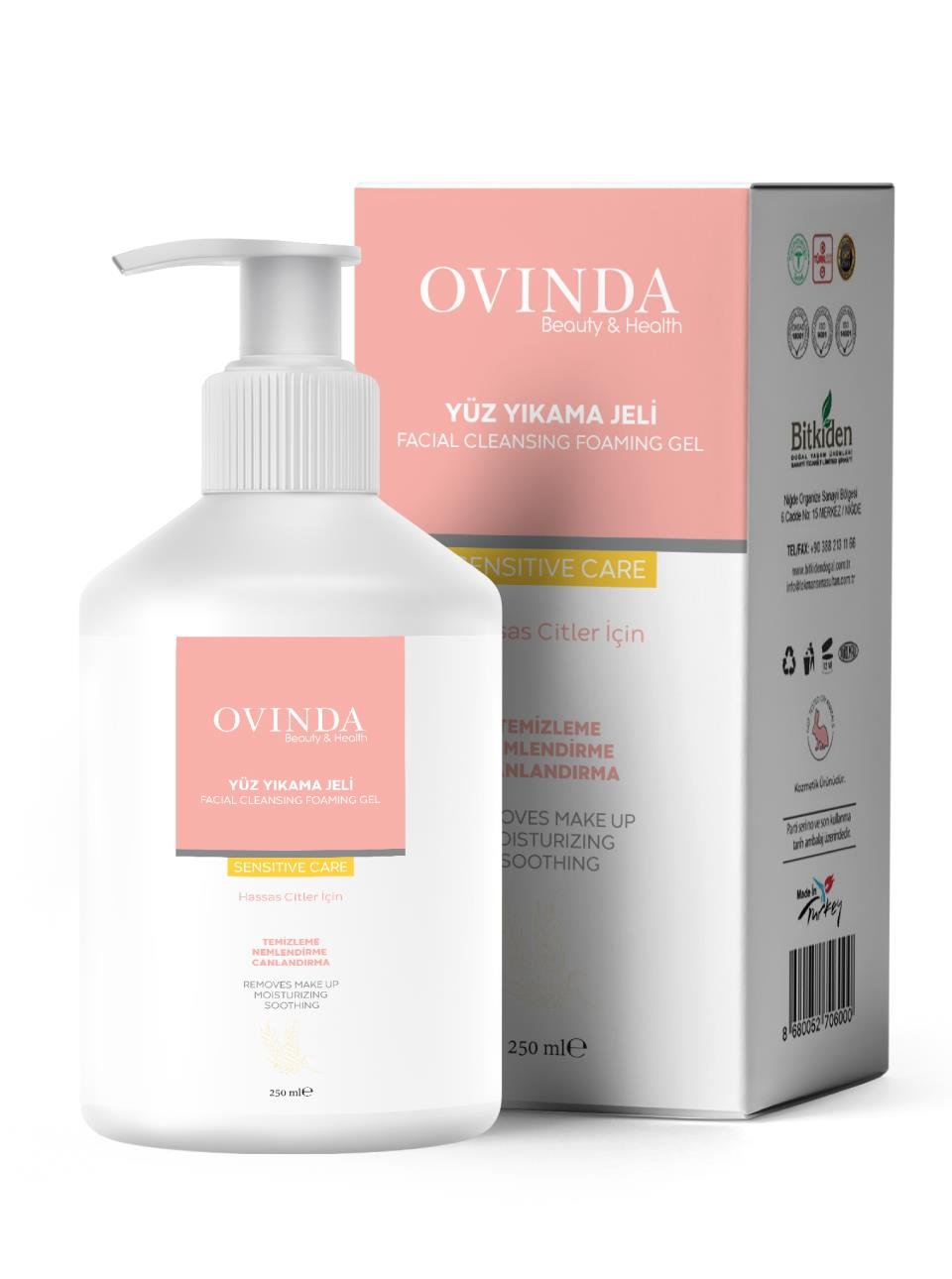 Ovinda Yüz Yıkama Jeli – (Hassas Ciltler İçin) 250 mL