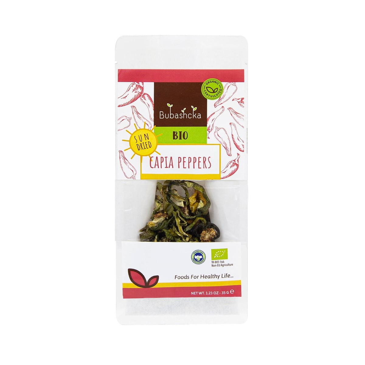 ORGANİK GÜNEŞTE KURUTULMUŞ KAPYA BİBERLER