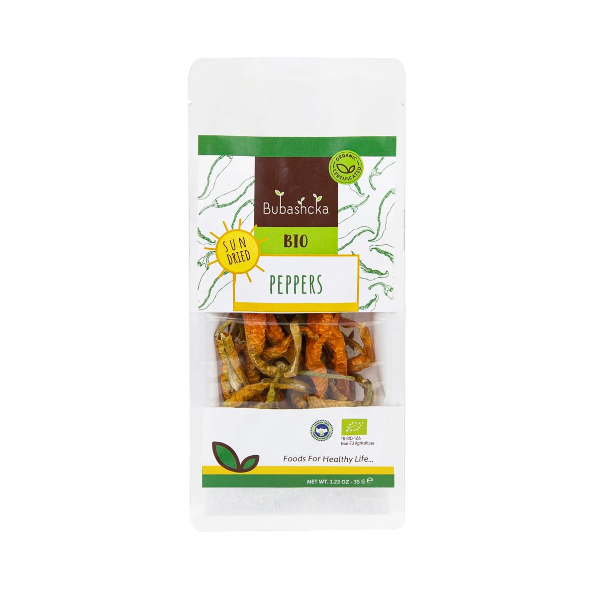 ORGANİK GÜNEŞTE KURUTULMUŞ SİVRİ BİBERLER