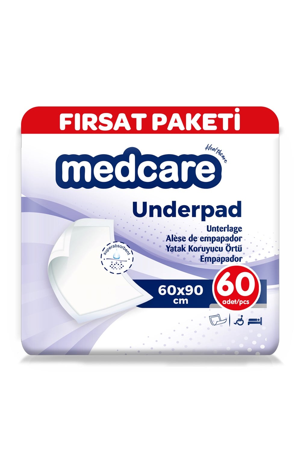 Medcare Hasta Yatak Koruyucu Örtü 60x90 60 Adet
