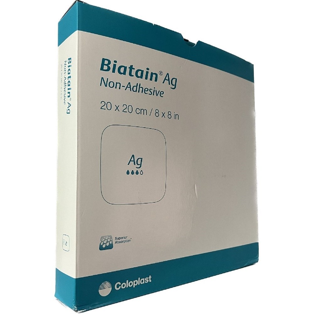 Coloplast Biatain Ag (gümüş) Yapışkansız Köpük Yara Örtüsü 20x20cm 1 Adet