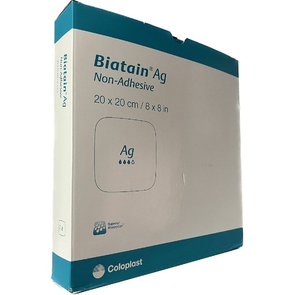 Coloplast Biatain Ag (gümüş) Yapışkansız Köpük Yara Örtüsü 20x20cm 1 Adet