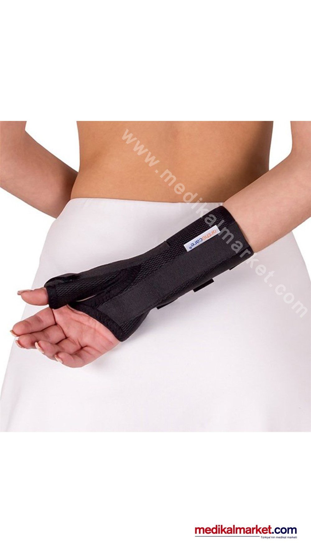 Orthocare 4521 Siyah Başparmak Destekli El Bilek Sabitleme Ateli